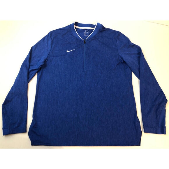 Nike Men’s Dri Fit Team Fly Rush 1/2 Zip Jacket Blue Size L Style 908359-493 - Picture 1 of 12